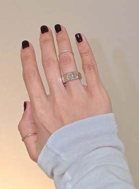 宽口银色戒指女款小众设计冷门