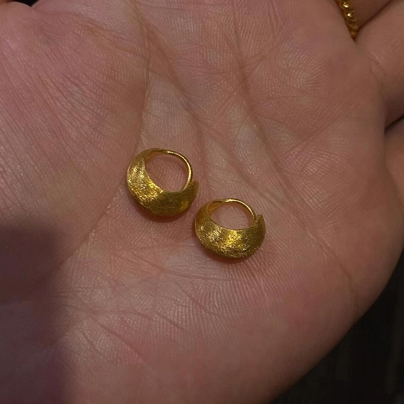 金色耳环圈圈耳扣高级感轻奢方圆脸民族风拉丝素圈耳饰女,饰品/流行首饰/时尚饰品新,耳环,淘宝优惠券,粉丝福利购,淘宝优惠卷