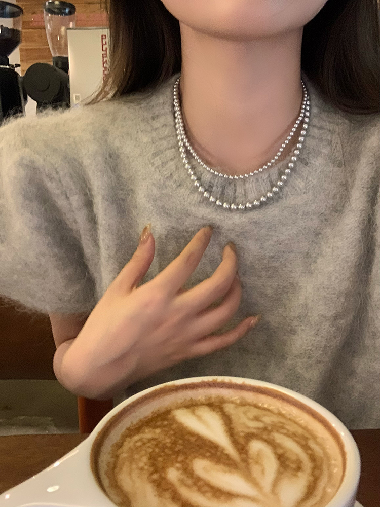 法式仿珍珠项链轻奢小众锁骨链