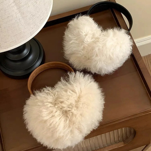 白色仿羊羔毛耳罩女款超柔软亲肤保暖耳捂子ins风原宿风秋冬耳套