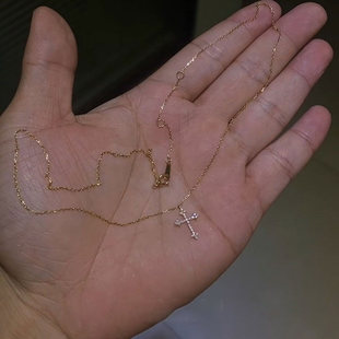 十字架吊坠项链女款2026新款颈链日常百搭轻奢小众锁骨链