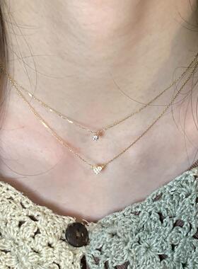 日系叠戴mini爱心项链女2026新款