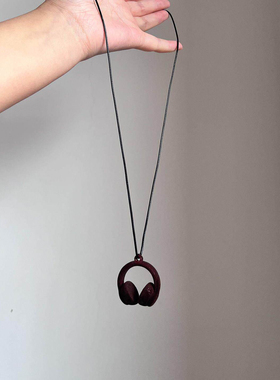 复古植绒简约耳机项链文艺时尚创意高级感百搭时尚锁骨链