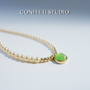猫眼石仿珍珠项链女款2026新款爆款颈链轻奢小众锁骨链