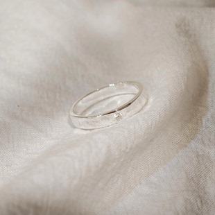 银色亮面爆闪素圈戒指女款简约时尚轻奢指环高级感小众设计食指戒
