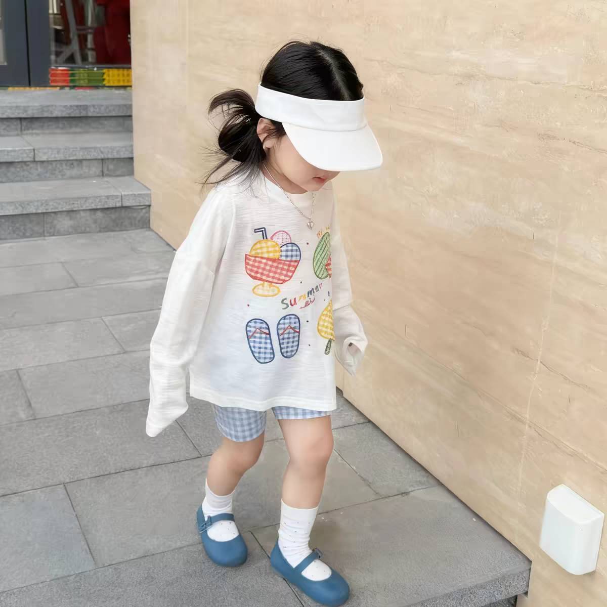 女童夏季防晒罩衫薄款长袖T恤