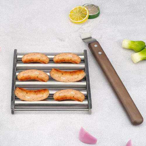 新品热狗架 肠仔烤架 木柄不锈钢BBQ热狗架 直销 不锈钢热狗架