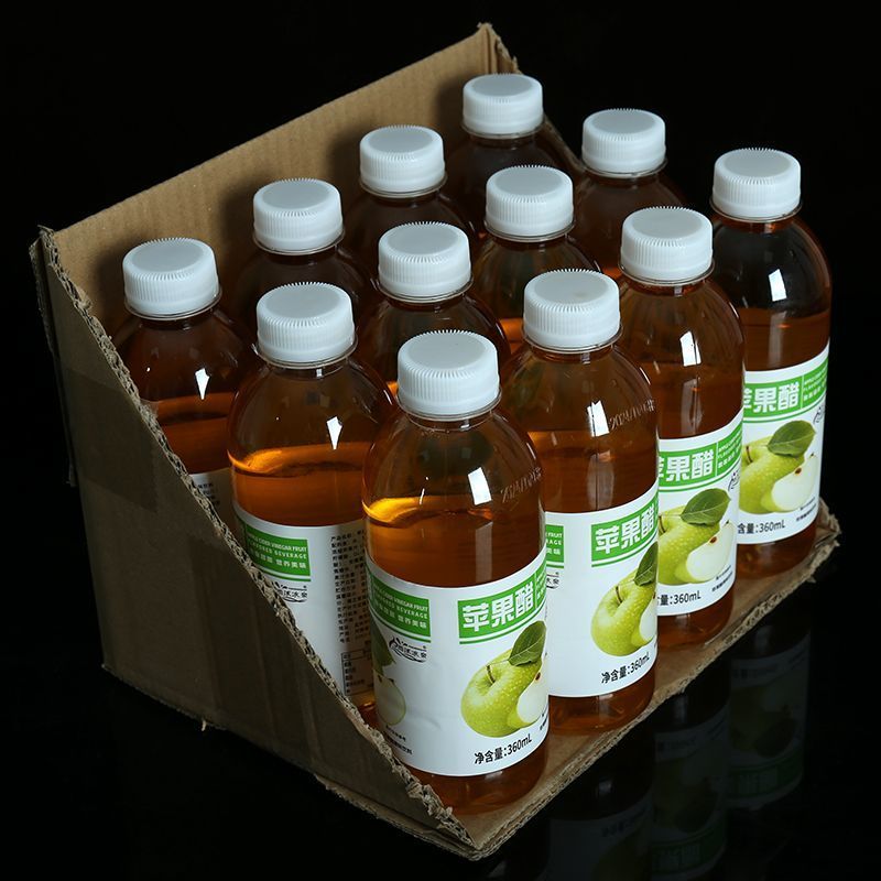 无糖苹果醋360ml大瓶装0糖0脂0卡解腻水果汁发酵无糖饮料整箱