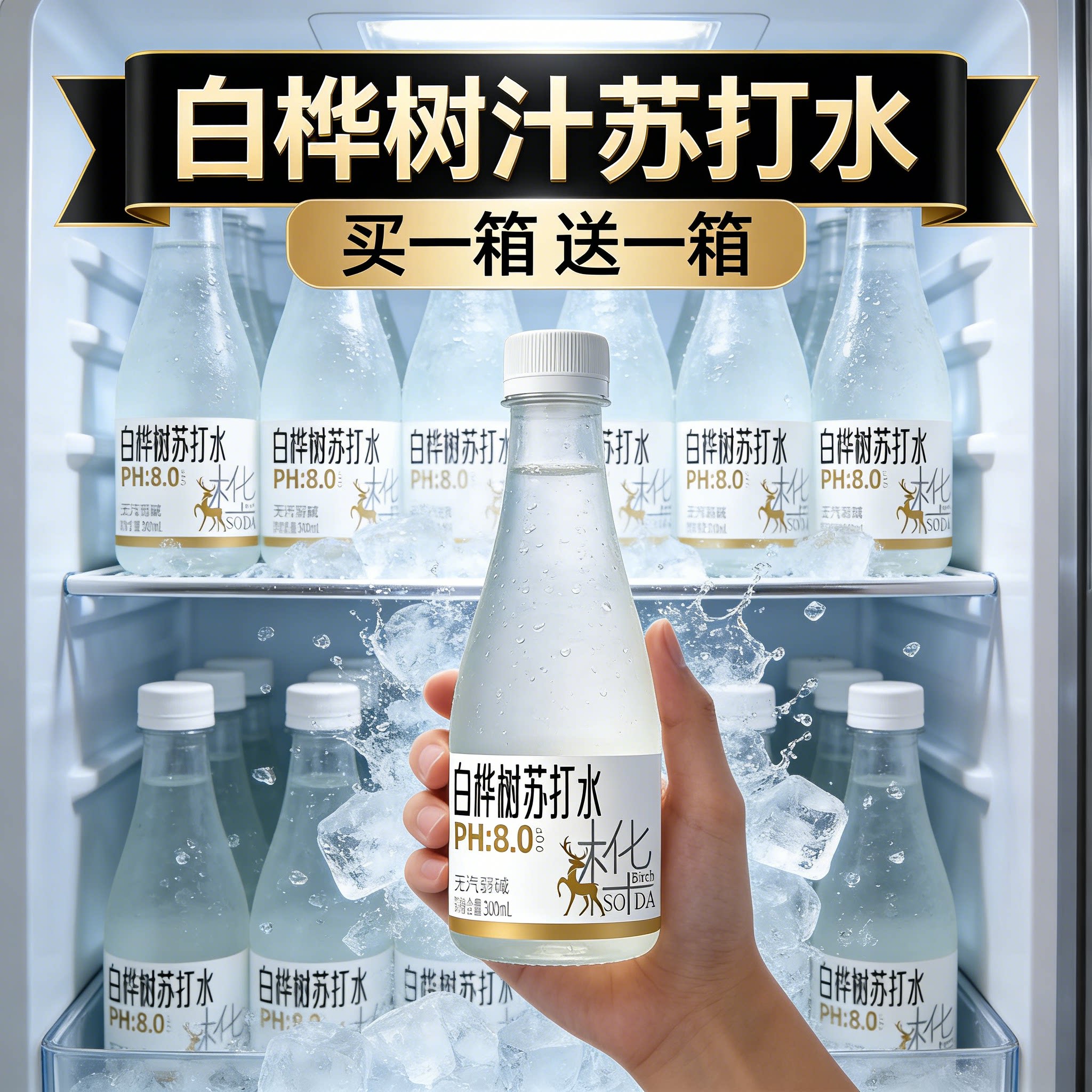 100% 白桦树汁原液小兴安岭天然桦树水植物饮品 300ml*6 瓶