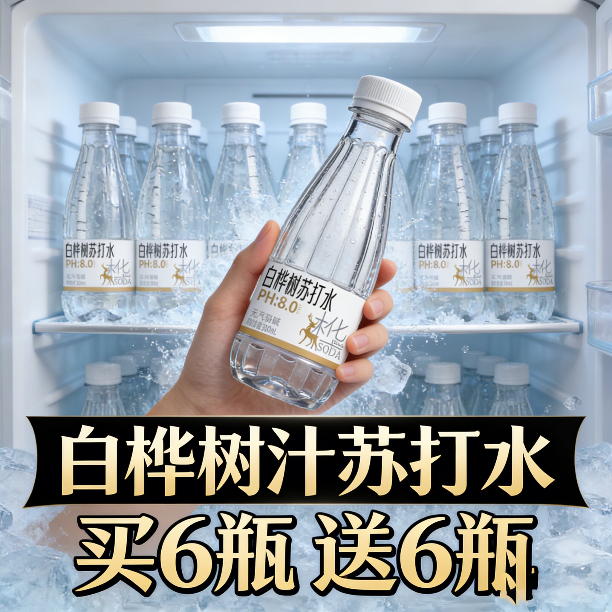 白桦树汁苏打水买一箱送一箱新鲜日期整箱24瓶装饮品