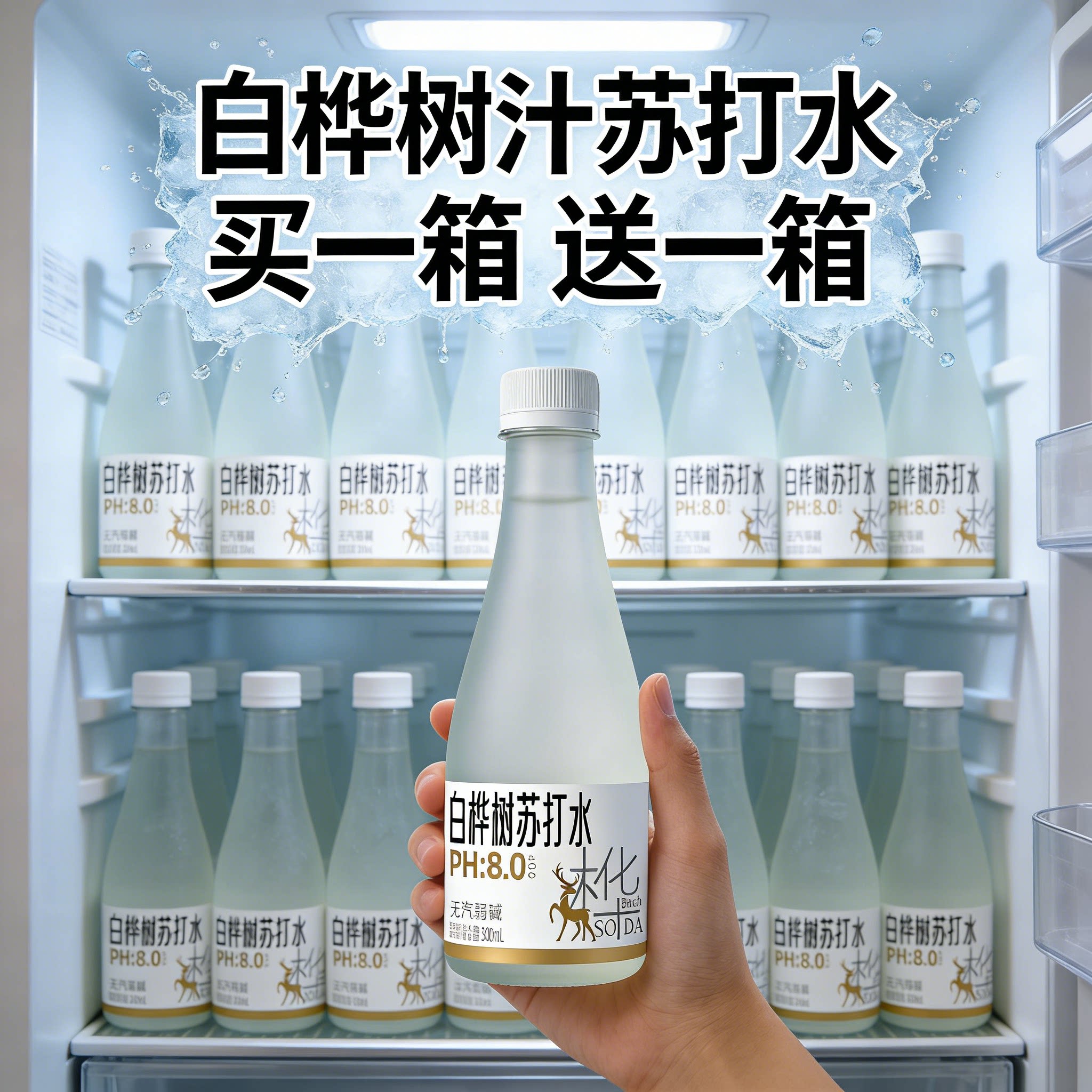 【特价12瓶】纪小湃白桦树汁苏打水饮料300ml装每瓶入口甘甜清爽