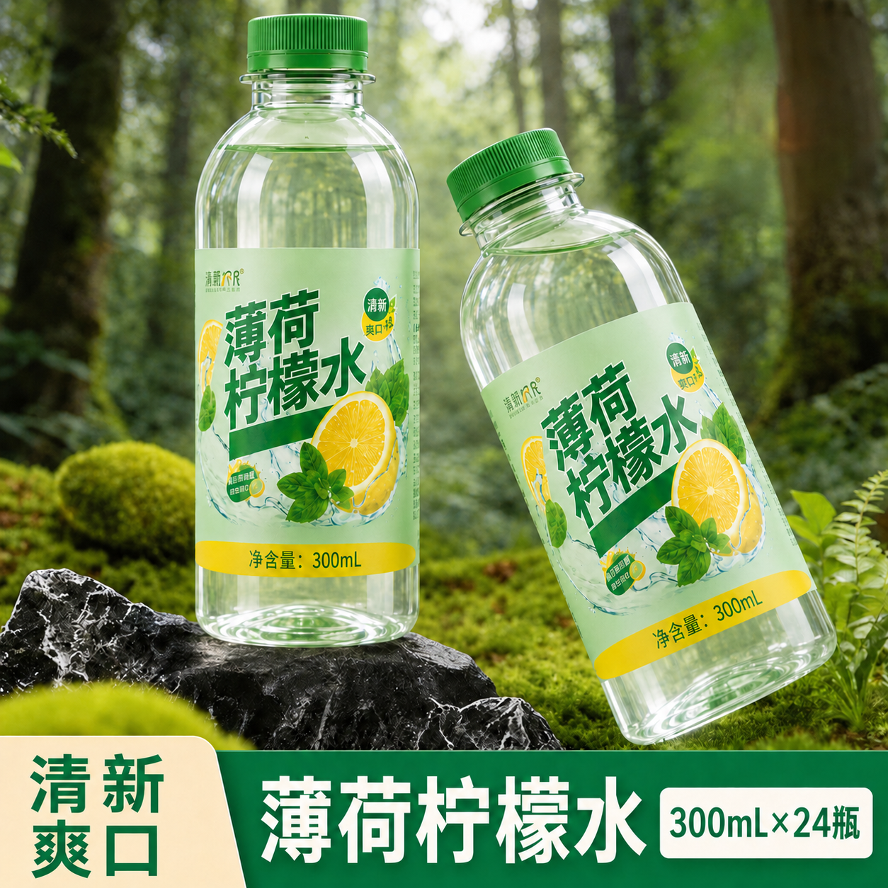 新口感薄荷柠檬水酸甜爽口气泡饮品居家办公日常补水好物