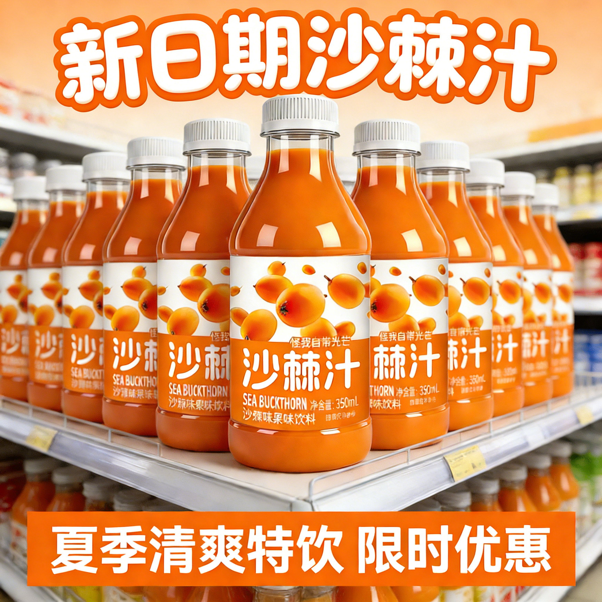 热销爆款沙棘果汁地道原生风味清爽好喝大众喜爱饮品