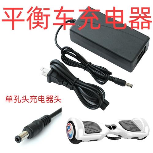 通用两轮电动平衡车充电器42V2A单孔DC通用带线电源适配器配件36V