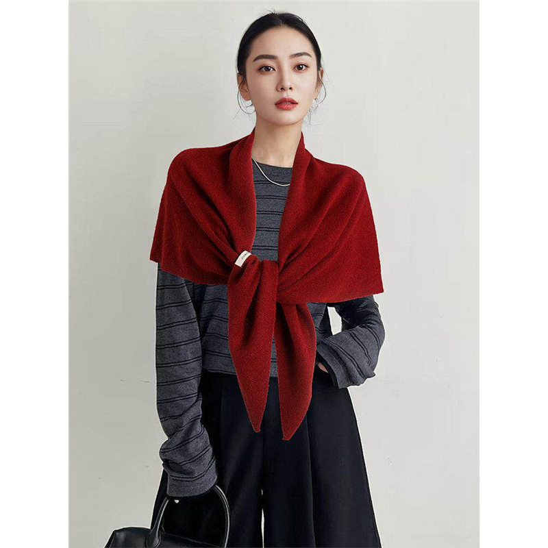 安可拉红澳洲羊毛wool100%披肩加大秋冬新款保暖三角巾针织围巾女