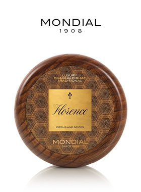 MONDIAL1908男士剃须皂檀香香型意大利进口橡木碗装剃须膏140ML