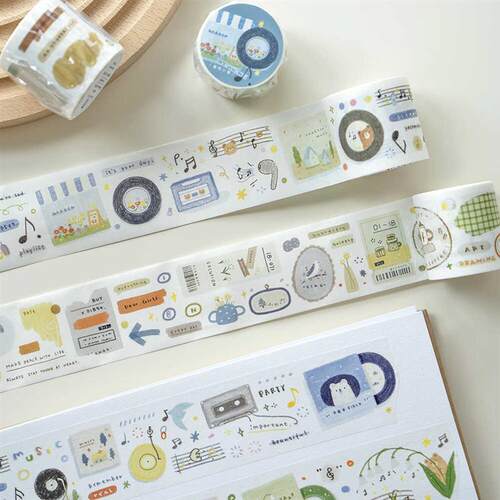 橙子手帐studio新品 唱片 复古小卷贴纸手账整卷文艺盐系和纸胶带