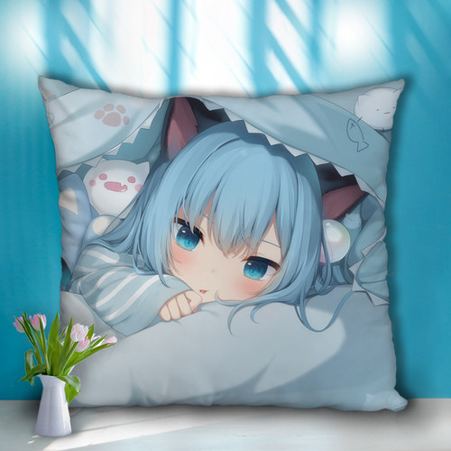 猫羽雫周边方形抱枕二次元双面印照片定制来图订做沙发枕头含枕芯