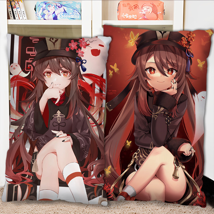 原神胡桃周边抱枕双面图案半身长条二次元枕头2way枕套印照片定制