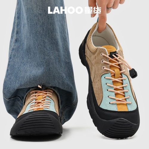 LAHOO量货 2026户外露营男防滑登山徒步鞋男防撞时尚免系带运动鞋