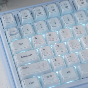 URE原创玉桂狗水晶果冻机械键盘键帽客制化磁轴KDA高度PBT+PC双层