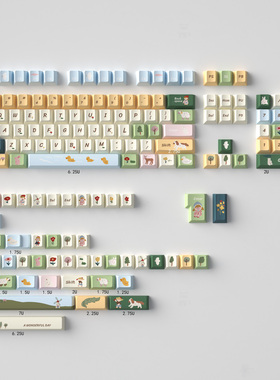 URE春日牧场键帽大全套PBT热升华原厂高度适配61/65/75等机械键盘