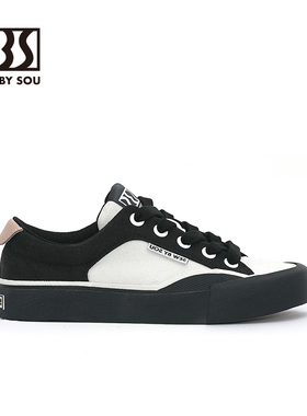 SEWBYSOU黑白复古帆布鞋2023新款学生情侣小众运动休闲专业滑板鞋