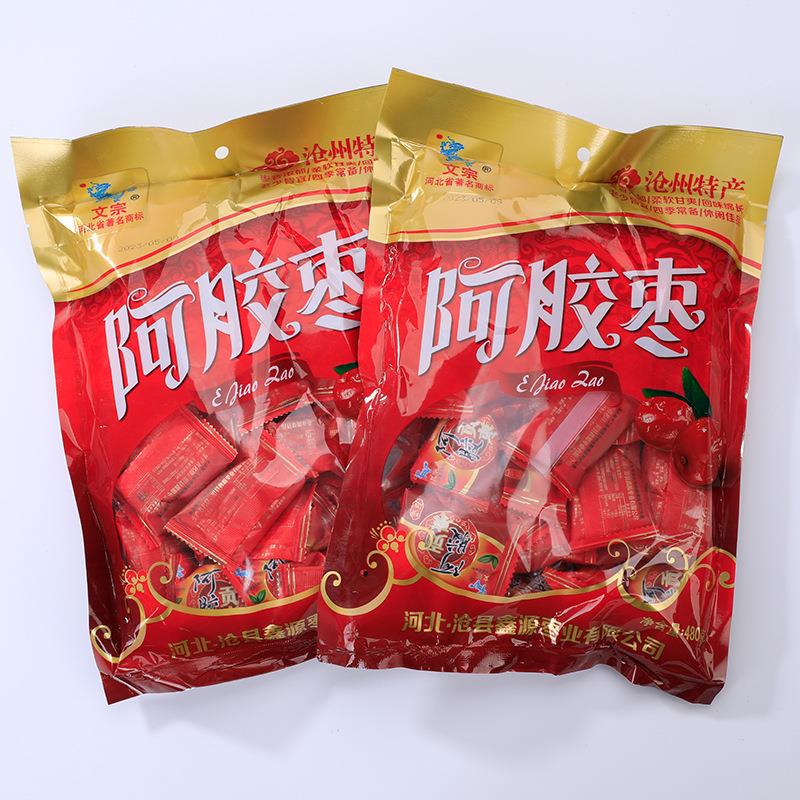 跨境专属阿胶枣480g厂家特惠休闲零食金丝小枣无核蜜枣红枣即食