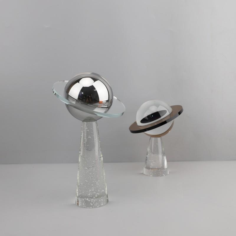 现代轻奢水晶飞碟艺术摆件客厅酒柜玄关电视柜样板房家居软装饰品