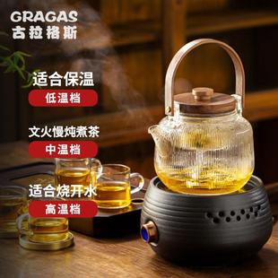 电陶炉煮茶器全自动蒸汽煮茶壶加厚玻璃茶具家用小型茶壶 高档日式