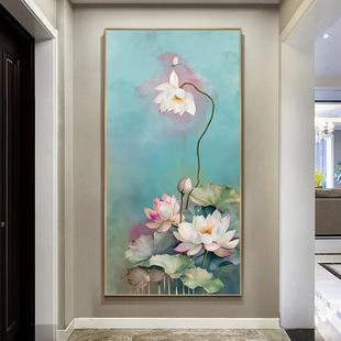 DIY方钻满钻钻石画荷花花朵手工贴钻印花十字绣带钻套件 新中式