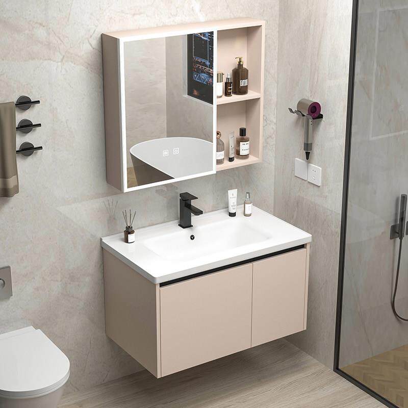 浴室柜陶瓷一体盆太空铝潮州洗漱台厕所洗手池化妆室洗脸盆柜组合