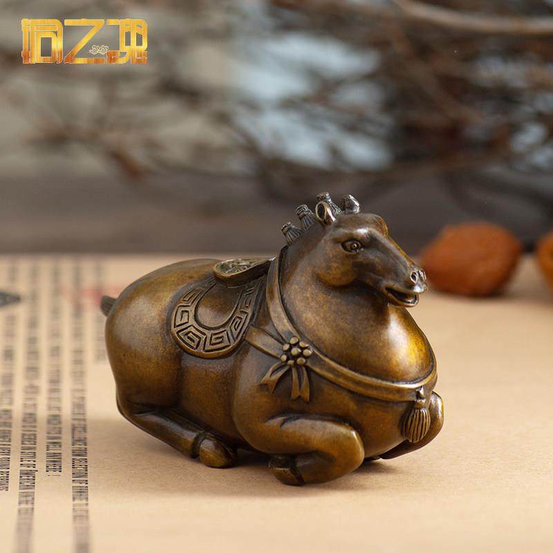 铜之魂铜马摆件马上有钱手把件铜工艺品小唐马办公室桌面装饰礼品,家居饰品,装饰摆件,淘宝优惠券,粉丝福利购,淘宝优惠卷