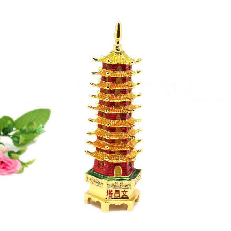 风水摆饰金属九层文昌塔饰品摆件珐瑯彩创意家居装饰门店桌面摆放,家居饰品,装饰摆件,淘宝优惠券,粉丝福利购,淘宝优惠卷