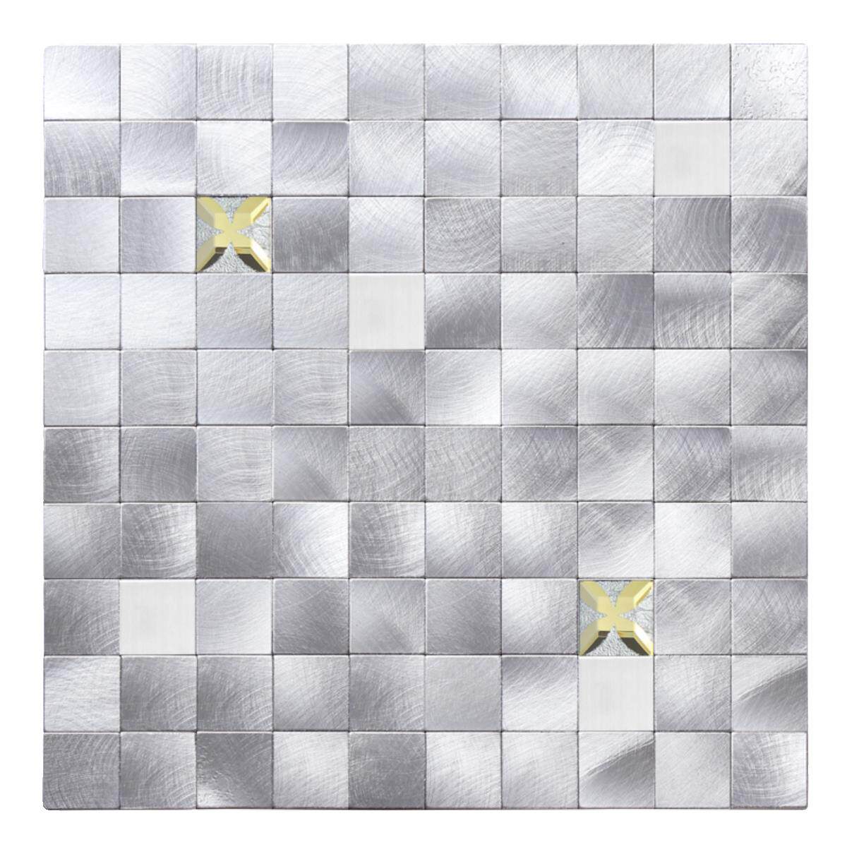 名玛汇银色金属马赛克瓷砖玄关餐厅店铺卫生间背景墙背胶自粘墙贴