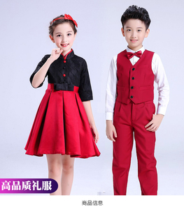 儿童合唱服演出服大合唱团服诗歌朗诵服小学生公主裙礼服表演服装