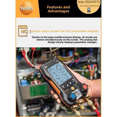 Testo test550s空调压力表549制冷剂液体添加量557S德国汽车数字
