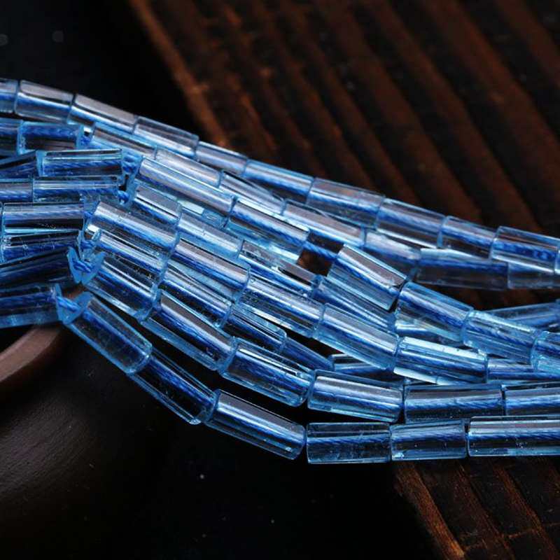 diy散珠配件 6a品质托帕石散珠 圆柱切面 尺寸4.5x9.5毫米