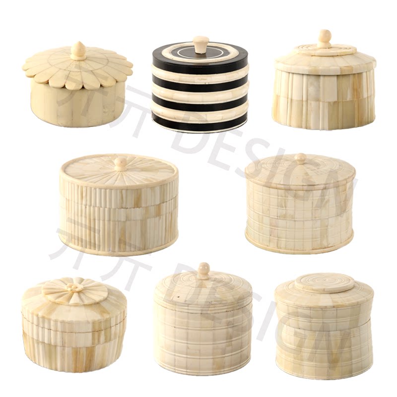 印度进口牛骨收纳盒家居装饰摆件梳妆台储物盒复古百搭创意首饰盒