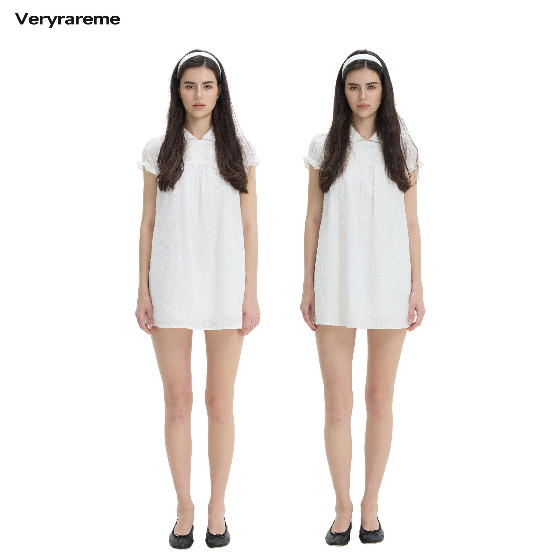 Veryrareme 棉的娃娃领短裙｜波点和碎花｜带底裤