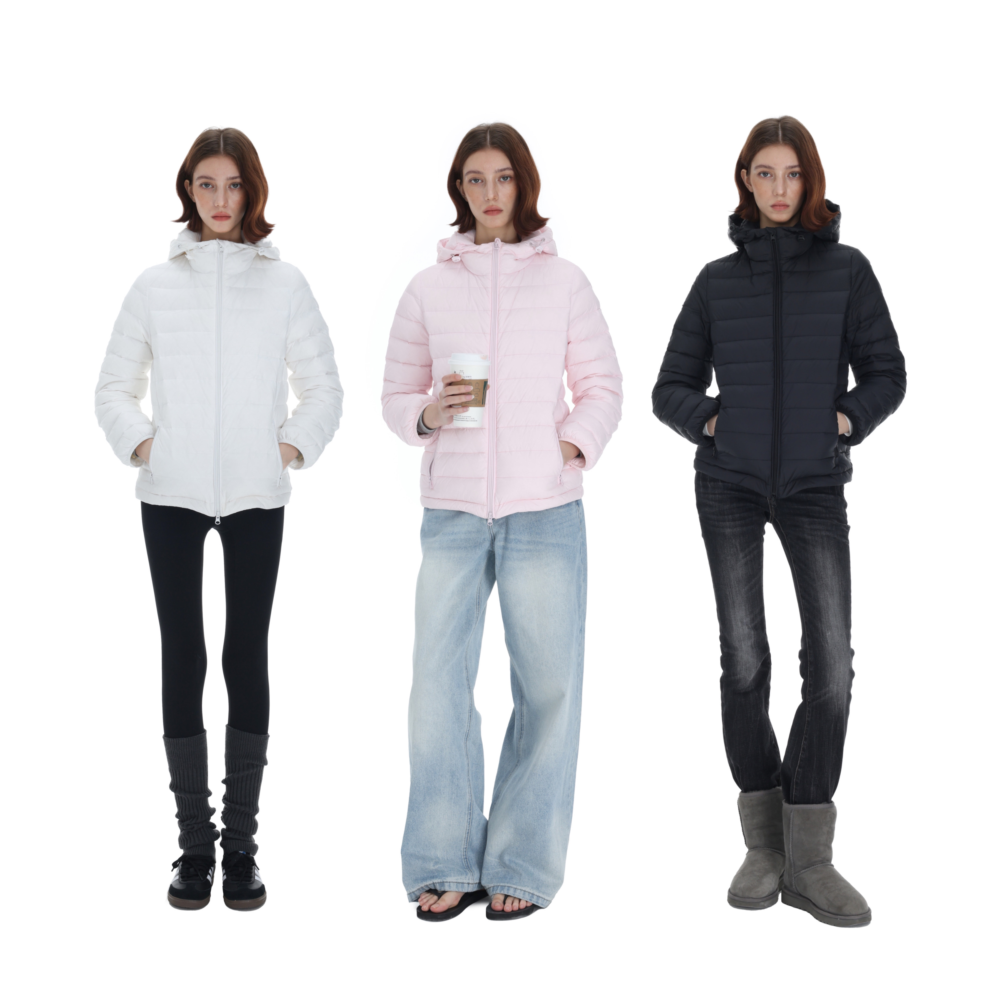 Veryrareme 90白鸭绒连帽排骨羽绒服