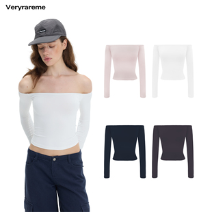 Veryrareme 弹力修身塑形一字肩长袖