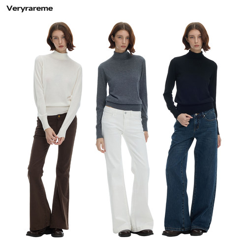 Veryrareme修身高领长袖针织打底衫