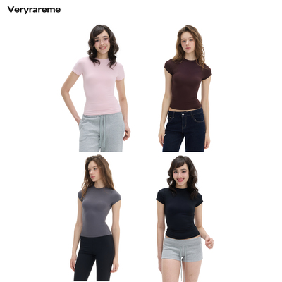 Veryrareme 裸感圆领高弹短袖