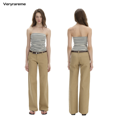 Veryrareme 带胸垫条纹弹力抹胸