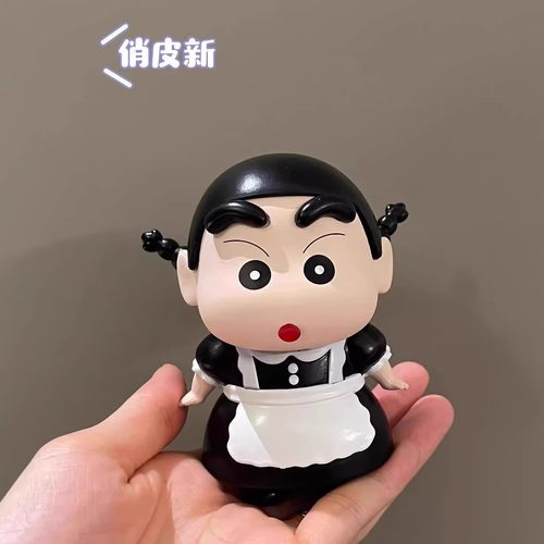女仆小新辫子可转动蜡笔车载摆件