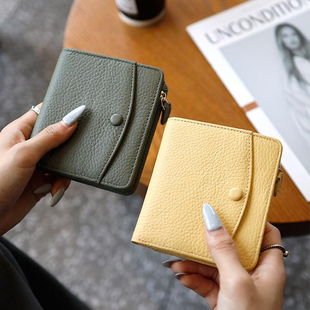简约零钱夹小众设计感卡包一体皮夹 时尚 真软皮短款 钱包女2026新款