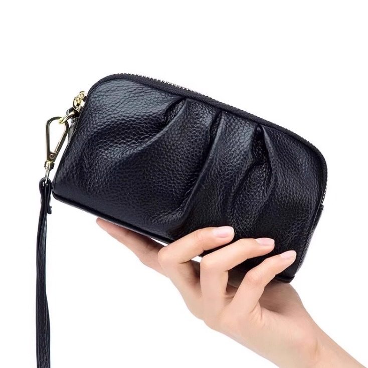 2025新款真软皮小手包女双层大容量头层皮买菜零钱包放手机手拎包