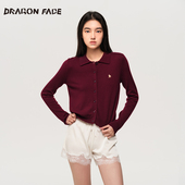 羊毛翻领开衫 针织开衫 DRAGON FACE 明星同款 龙脸