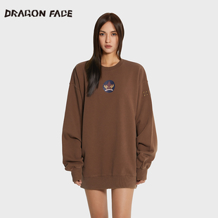 龙脸DRAGONFACE百搭休闲圆领卫衣印花卫衣 明星同款